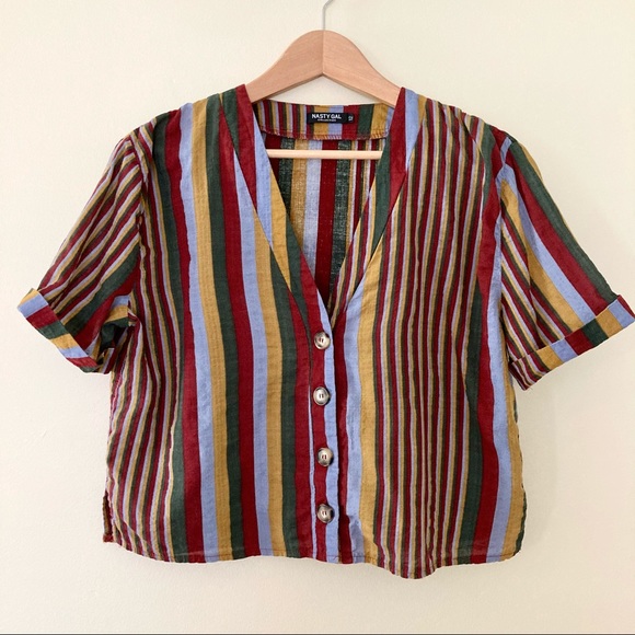 Nasty Gal / striped cropped top